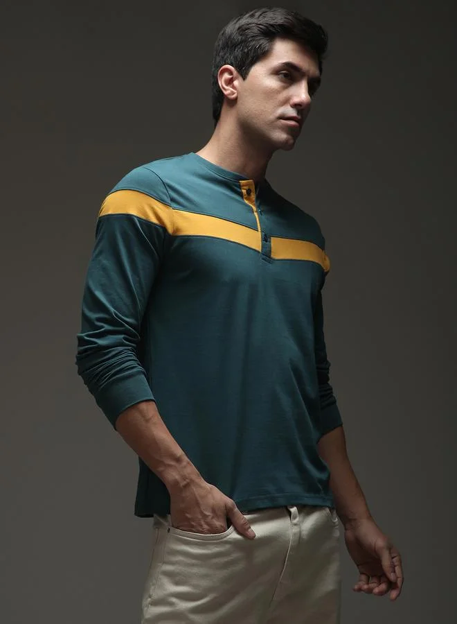 ديلينجر تيشيرت هينلي عادي بأكمام طويلة للرجال